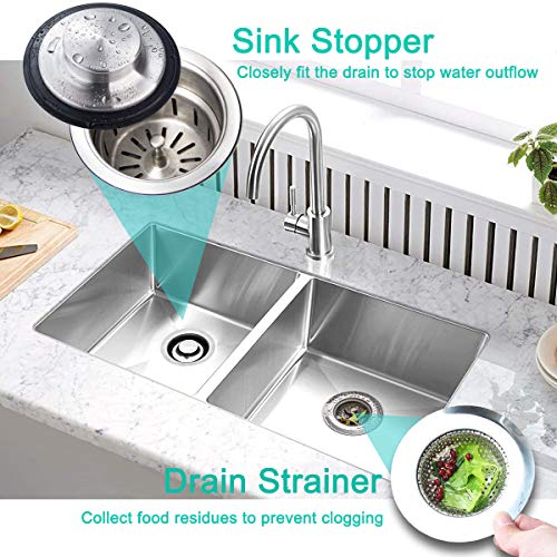 4 Pack Kitchen Sink Strainer Drain Stopper, Anti-Clogging Sink Strainer Basket Catcher, Stainless Steel Garbage Disposal Sink Plug for Most Drain