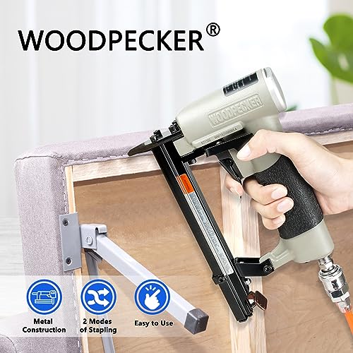 Woodpecker N7116S Pneumatic Continuous Firing Upholstery Stapler, 22 Gauge 71 Series 3/8-inch Crown Staple Gun Fits 3/16-inch to 5/8-inch Length Staples