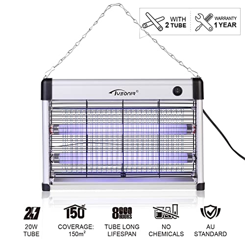 Electric Bug Zapper Indoor, Upgraded 2PCS UV Light, Modern and Stylish Fly Zapper, Fly Trap Up to 2000 Sq Ft, Fly Mosquito Insect Zapper for Home Kitchen Restaurant Bakery Balcony Patio Office
