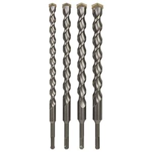 sabre tools 4-piece 12 inch sds plus drill bit set, carbide tipped, rotary hammer drill bits for brick, stone, concrete (5/8in x 12in, 3/4in x 12in, 7/8in x 12in, 1in x 12in)