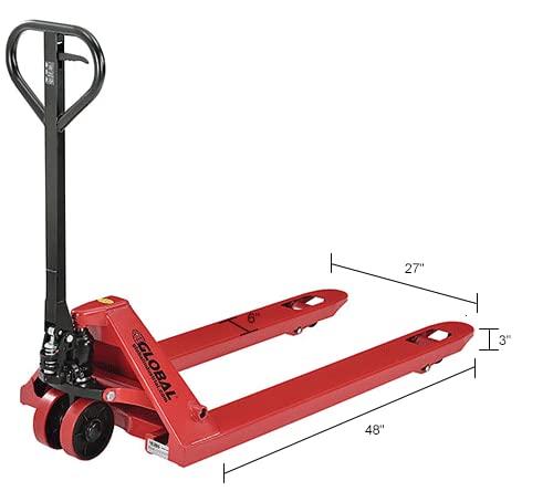 Global Industrial Standard Duty Pallet Jack Truck 5500 Lb. Capacity, 27 x 48 Forks