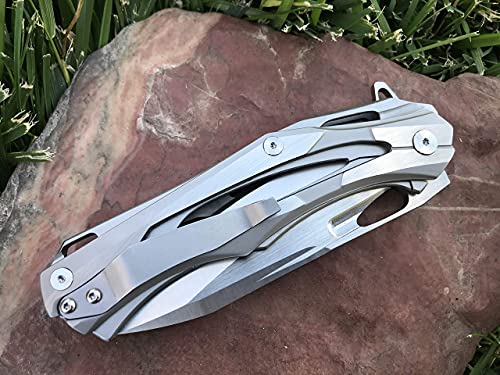 TACTICAL GEARZ SS Pocket Knife! TG Kronus, Brushed Nickel Stainless Steel Handle! Sharp 7Cr17mov Stainless Steel Blade! BallBearing! Includes Sheath!