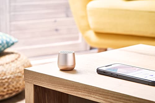 Lexon MINO+ Portable Bluetooth Mini Speaker with HD Sound, Rechargeable and Pairable - Soft Gold