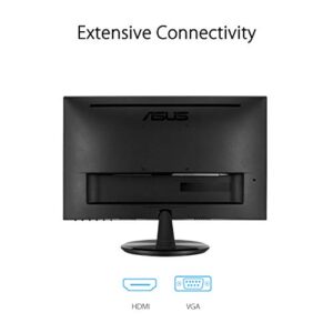 ASUS VP229HE 21.5” Monitor, 1080P Full HD, 75Hz, IPS, FreeSync/Adaptive-Sync, Eye Care, HDMI VGA, Frameless, VESA Wall Mountable, BLACK