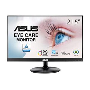ASUS VP229HE 21.5” Monitor, 1080P Full HD, 75Hz, IPS, FreeSync/Adaptive-Sync, Eye Care, HDMI VGA, Frameless, VESA Wall Mountable, BLACK