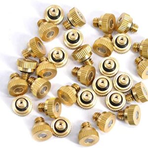 50PCS Brass Misting Nozzles for Outdoor Cooling System 0.012" Orifice (0.3 mm) 10/24 UNC