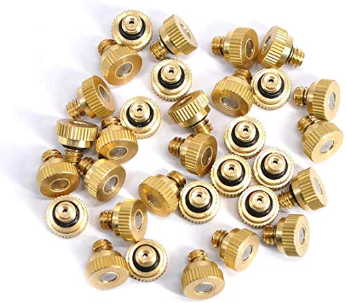 50PCS Brass Misting Nozzles for Outdoor Cooling System 0.012" Orifice (0.3 mm) 10/24 UNC