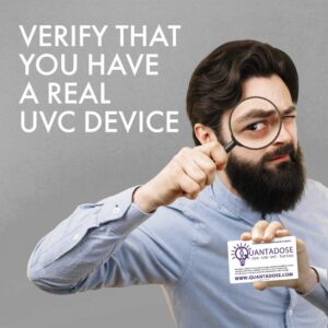 QuantaDose® UVC Light Test Card with UVC Light Wavelength Indicator and Photochromic UV Intensity Test