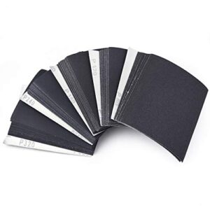 1/4 sheet sandpaper assorted 80/120/180/240/320 grit hook & loop or clip on sander sheets 5.5" x 4.5" silicon carbide sanding sheets for wet/dry palm sanders polishing accessories, 50pcs…