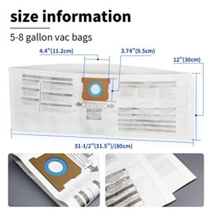 ALYYDBG for Shop Vac Bags 5-8 Gallon, Type E 90661 9066133, Type H 90671 9067133; VF2004, VHBS VDBS High- Efficiency Disposable Vaccum Collection Filter Bags 5 Pack