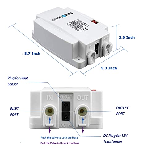 Water Dispenser 5 Gallon Bottle Water Pump System 60PSI for Fridge Ice Maker Faucet (12V Upgraded -Dual Inlet)