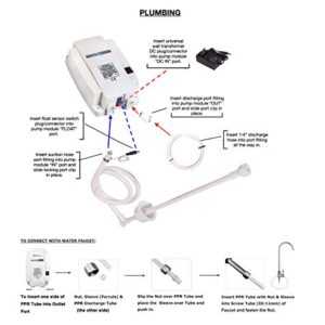 Water Dispenser 5 Gallon Bottle Water Pump System 60PSI for Fridge Ice Maker Faucet (12V Upgraded -Dual Inlet)