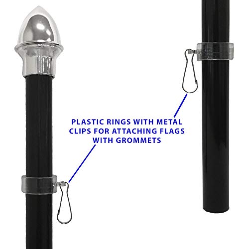 Founding Fathers Flags - 10ft Black Flag Pole & Spike - Perfect for Any Outdoor Use!