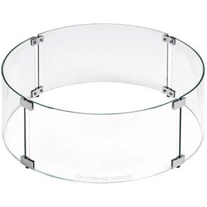 midwest hearth fire pit wind guard glass shield (round, 28 inch)