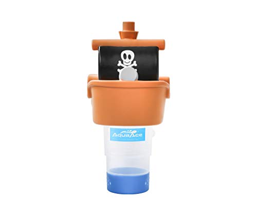 AquaAce Pirate Ship Floating Pool Chlorine Dispenser, Floater for 3 inch Chlorine Tablets