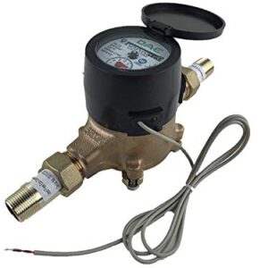 DAE PD-75 Non Lead NSF61, IP68 Positive Displacement Water Meter, 3/4" NPT Couplings, Pulse Output, Gallon