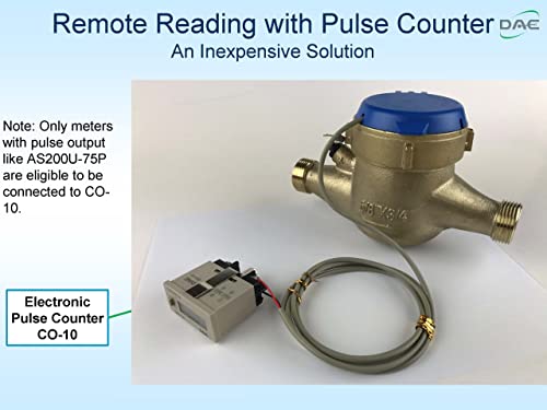 DAE PD-75 Non Lead NSF61, IP68 Positive Displacement Water Meter, 3/4" NPT Couplings, Pulse Output, Gallon