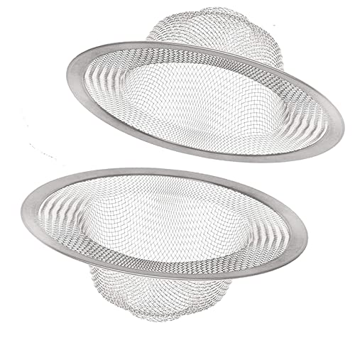 Ruikedasi 2 PCS Drain Strainer Large Wide Rim 4.5" Diameter for Kitchen Sinks Stainless, Steel, Bathroom Hair Catcher