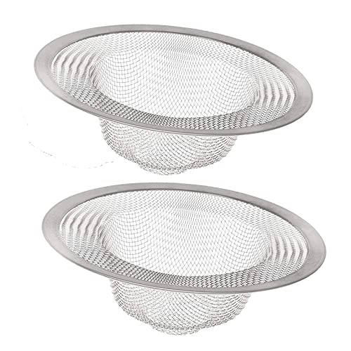 Ruikedasi 2 PCS Drain Strainer Large Wide Rim 4.5" Diameter for Kitchen Sinks Stainless, Steel, Bathroom Hair Catcher