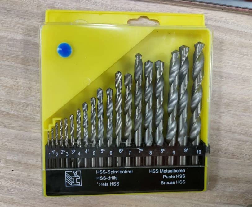 Quluxe 1.0 to 10mm Cobalt Steel Twist Drill Bits Heat Resistant Metal Drill Bits for Wood, Aluminum, Plastic, Iron Sheet (Set of 19 Pcs)