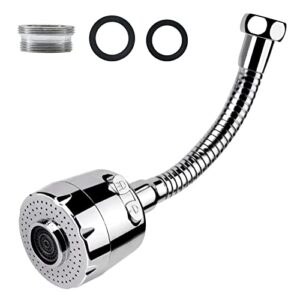 kitchen faucet extender movable 360° rotatable anti-splash water saving faucet aerator, 2 modes adjustable sink sprayer, kitchen faucet head replacement, bathroom faucet, polished chrome