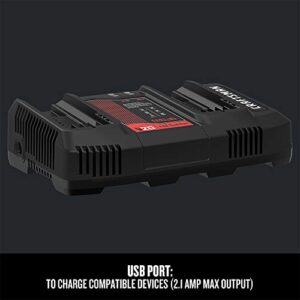 CRAFTSMAN V20 Battery Charger, Dual Port, 2.0-Ah (CMCB124)