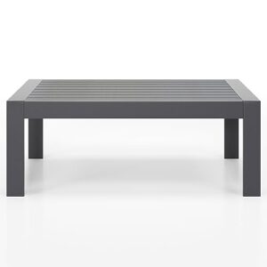solaste outdoor coffee table for patio, all-weather aluminum patio coffee table furniture with metal frame, dark grey