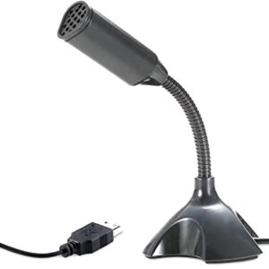 Mini USB Microphone for Desktop Computer and Laptop,Portable USB Condenser Mic With Adjustable Stand,Compatible with PC/Mac,Plug & Play,Ideal for Meeting,Online Class,Games,Remote work(Black)