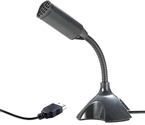 Mini USB Microphone for Desktop Computer and Laptop,Portable USB Condenser Mic With Adjustable Stand,Compatible with PC/Mac,Plug & Play,Ideal for Meeting,Online Class,Games,Remote work(Black)