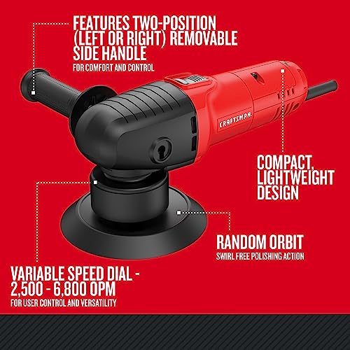 CRAFTSMAN Polisher, Variable-Speed, Random Orbit, 6-Inch (CMEE145)