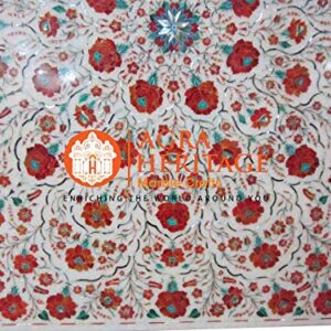 Marble Dining Center Table Top Carnelian Inlay Marquetry Restaurant Decor | 36"x24" Inches