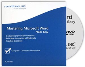 teachucomp video training tutorial for microsoft word for lawyers / attorneys v. 2019 and 365 dvd-rom course and pdf manual