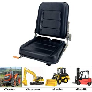 Cozyel PVC Forklift Seat Suspension Tractor Seat with 140° Adjustable Back Angle | Black | Fits Excavator Forklift, Tractor, Skid Loader, Backhoe Dozer Telehandler, Heavy Mechanical Seat