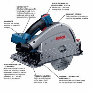 BOSCH GKT18V-20GCL PROFACTOR 18V Connected-Ready 5-1/2 In. Track Saw with Plunge Action (Bare Tool)