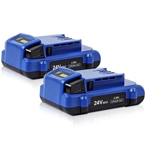 2pack dsanke 24v 3.0ah lithium-ion battery for kobalt 24v max kb624-03 kb524-03 kb424-03 kb224-03 kb124-03 0673802 1051230 lithium ion cordless tools battery【not fit snow joe &sun joe 24v tools】