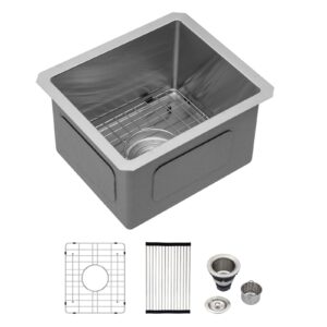 bar sink undermount - logmey stainless steel bar prep sink 16 gauge small kitchen sink 9 inch deep rv sink single bowl kitchen sink 13x15x9 inches