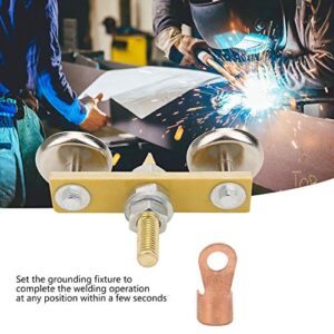 Magnetic Welding Ground Clamp, New Welding Dual Head Welder Support, Strong Magnetism 6KG with Copper Tail Welding Stability Clamps with Copper Terminal