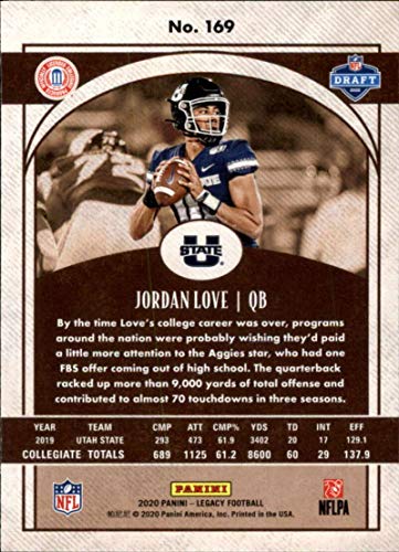 2020 Panini Legacy #169 Jordan Love Rookie Utah State Aggies NFL Football Trading Card