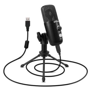 fduce usb plug&play computer microphone, professional studio pc mic with tripod for gaming, streaming, podcast, chatting, youtube on mac & windows(black)
