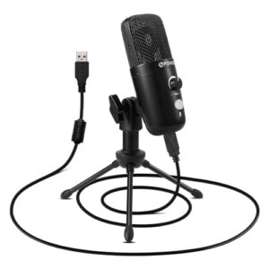 FDUCE USB Plug&Play Computer Microphone, Professional Studio PC Mic with Tripod for Gaming, Streaming, Podcast, Chatting, YouTube on Mac & Windows(Black)