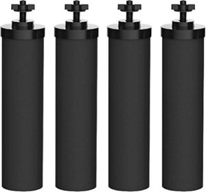 nispira premium water filter black element cartridge compatible with berkey countertop water purification system. compared to part bb9. 4 filters