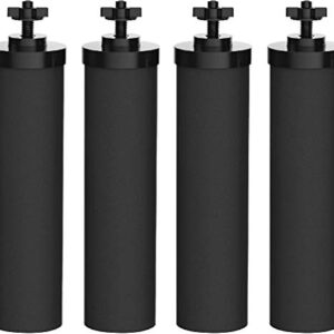 Nispira Premium Water Filter Black Element Cartridge Compatible with Berkey Countertop Water Purification System. Compared to Part BB9. 4 Filters