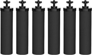 nispira premium water filter black element cartridge compatible with berkey countertop water purification system. compared to part bb9. 6 filters
