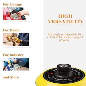 5 Inch Hook and Loop Backing Pad 5'' Backing Plate with 5/8-11 Threads Sanding Pad Angle Grinder Accessories Sanding Buffing Polishing (1 Pack)