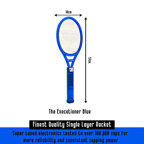 The Executioner Fly Killer Mosquito Swatter Racket Wasp Bug Zapper Indoor Outdoor (Blue)