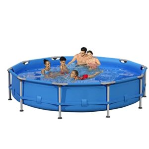 lovinouse 12ft x 30 inch above ground swimming pool, metal frame swim pools for yard, outdoor summer fun (12ft x 30 inch)
