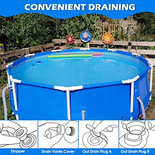 Lovinouse 12FT x 30 Inch Above Ground Swimming Pool, Metal Frame Swim Pools for Yard, Outdoor Summer Fun (12ft x 30 inch)