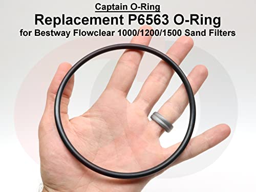 Captain O-Ring - Replacement P6563 O-Ring for Bestway Flowclear 1000/1200/1500 Sand Filter Strainer Lid (2 Pack)