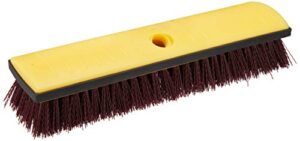 amazon basics 12" deck rectangular brush with soft bumper, black & yellow