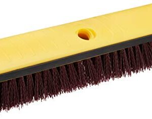 Amazon Basics 12" Deck Rectangular Brush With Soft Bumper, Black & Yellow